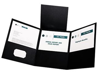 Esselte Pendaflex 59806 Tri Fold Folder With 3 Pockets  Holds 150 Letter Size Sheets  Black