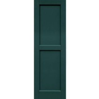 Winworks Wood Composite 15 in. x 47 in. Contemporary Flat Panel Shutters Pair #633 Forest Green 61547633