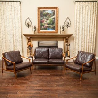 Christopher Knight Home Hampton Wood Frame Loveseat and Chair Set