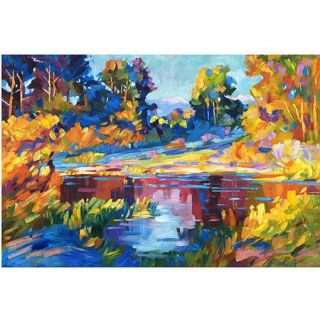 Trademark Art "Reflections on a Quiet Lake" Canvas Wall Art by David Lloyd Glover