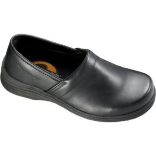 Womens Genuine Grip Footwear Slip Resistant Mule Black Leather