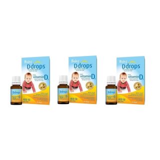 Baby D Drops Liquid VItamin D3 400 IU/Drop (Pack of 3)