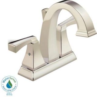 Delta Dryden 4 in. Centerset 2 Handle High Arc Bathroom Faucet in Polished Nickel with Metal Pop Up 2551 PNMPU DST