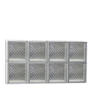 REDI2SET Diamond Glass Pattern Frameless Replacement Glass Block Window (Rough Opening 18 in x 14 in; Actual 17.25 in x 13.5 in)