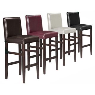 Kendall Contemporary Wood w/ Faux Leather Barstool (Set of 2)