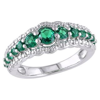 CT. T.W. Simulated Emerald Ring in Sterling Silver