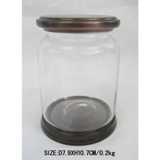 allen + roth Glass Canister with Orb Iron Cover and Base
