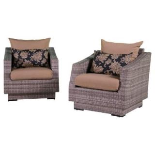 RST Brands Cannes Patio Club Chair with Delano Beige Cushions (2 Pack) OP PECLB2 CNS DEL K