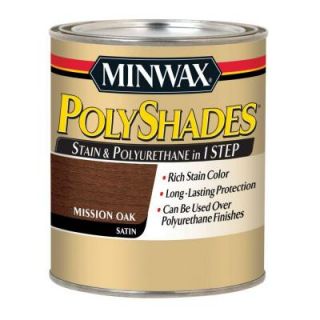 Minwax 1 qt. PolyShades Mission Oak Satin Stain and Polyurethane 613850444