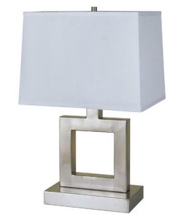 Ore International 8137S 22 in. Square Table Lamp   Satin Nickel   Table Lamps