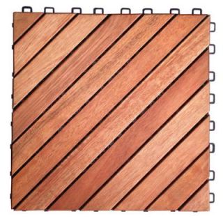 Vifah Roch 12 Diagonal Slat Style Hardwood Deck Tile A3458.182.5.11
