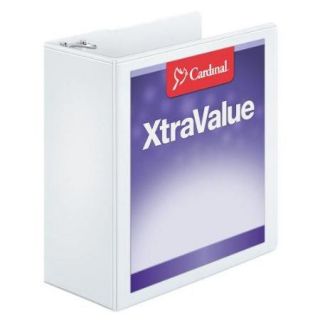 Cardinal Xtravalue Clearvue Slant d Ring Binder   Letter   8.50" X 11"   835 Sheet Capacity   3 X D ring Fastener   4" Binder Fastener Capacity   2 Pockets   Vinyl   White   1 Each (CRD17810)