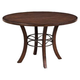 Hillsdale Cameron Round Wood Table with Metal Ring   Brown