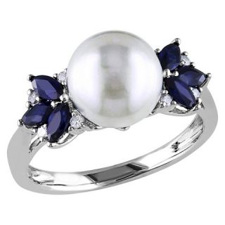 5mm Freshwater Pearl with .66 CT. T.W. Sapphire and .06 CT. T.W