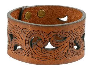 M&F Western Leather Cutout Scroll Cuff Bracelet Brown