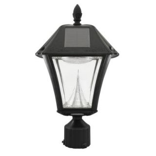Gama Sonic Baytown II Black Resin Outdoor Solar Post/Wall Light with Warm White LED 105033 5