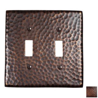 The Copper Factory Artisan 2 Gang Antique Copper Standard Toggle Metal Wall Plate