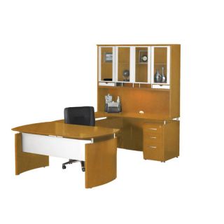 Mayline Napoli Series 72 W U Shape Computer Desk with Hutch