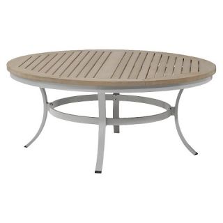 Travira 48 Metal/Faux Wood Patio Round Coffee Table
