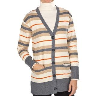 Joan Vass Striped Cardigan Sweater (For Women) 5149R 93
