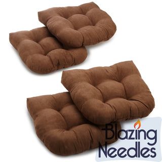 Blazing Needles 19x19 inch U shaped Tufted Microsuede Chair Cushions