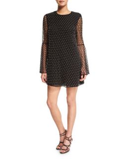 Camilla and Marc Long Sleeve Beaded Net Tulle Dress