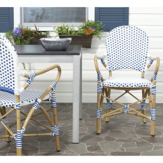 Safavieh Hooper Blue/ White Indoor Outdoor Arm Chair (Set of 2