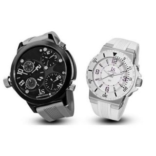 Joshua & Sons Men's Minute Track, Multifunction Silicone Strap Watch Set