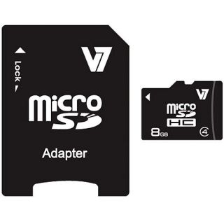 V7 8GB microSDHC Class 4 Memory Card with Adapter