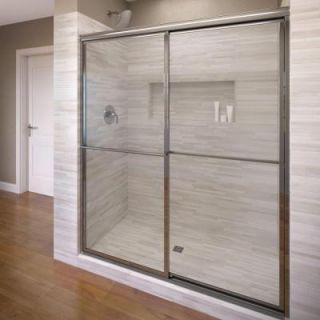 Basco Deluxe 44 in. x 68 in. Framed Sliding Shower Door in Silver 7150 44TCL