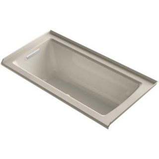 KOHLER Archer 5 ft. Walk In Whirlpool and Air Bath Tub in Sandbar K 1947 GLF G9