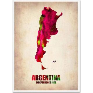 Trademark Fine Art "Argentina Watercolor Map" Canvas Art by Naxart
