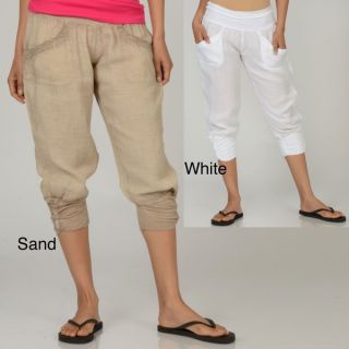 Elan Womens Linen Capri Pants   Shopping   The s