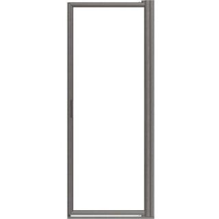 Basco Deluxe 37 in. x 67 in. Framed Pivot Shower Door in Brushed Nickel 200 9BN