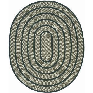 Safavieh Braided Ivory and Dark Green Oval Indoor Braided Area Rug (Common 8 x 10; Actual 96 in W x 120 in L x 0.67 ft Dia)