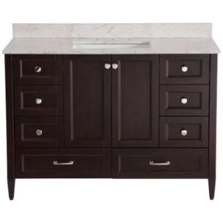Home Decorators Collection Claxby 48 in. Vanity in Chocolate with Stone Effect Vanity Top in Dune SRSD48COMDN CH