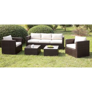 Furniture of America Stella 5 Piece Outdoor Sofa Set
