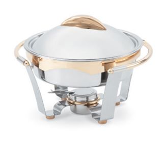 Vollrath 48324 6 qt Round Chafer   24K Gold Accent, Mirror Finish Stainless