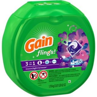 Gain flings Laundry Detergent Pacs, Moonlight Breeze, 72 count