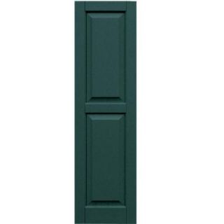 Winworks Wood Composite 15 in. x 54 in. Raised Panel Shutters Pair #633 Forest Green 51554633