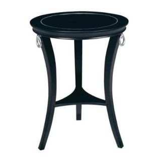 Orbis Regency Style Round Accent Table w Black Glass Top