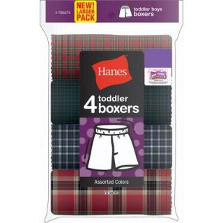 Hanes Toddler Boys Exposed Waistband Boxers 4 Pack