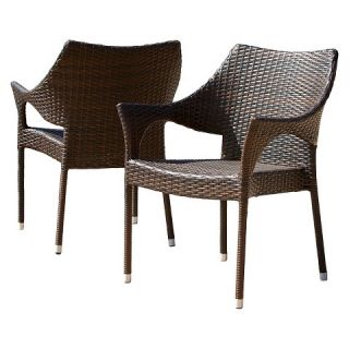 Christopher Knight Home Cliff Set of 2 Wicker Patio Chairs   Multi