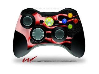 XBOX 360 Wireless Controller Decal Style Skin   Metal Flames Red   CONTROLLER NOT INCLUDED