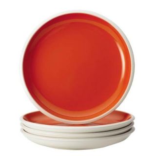 Rachael Ray Dinnerware Rise 4 Piece Stoneware Salad Plate Set in Orange 58716