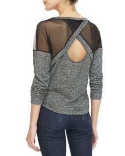 Vintage Havana Mesh Panel Cross Back Sweater