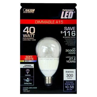 Feit 40 Watt A15 Candelabra Base LED Light Bulb   Soft White