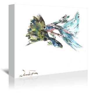 Guppy Fish Painting Print on Gallery Wrapped Canvas