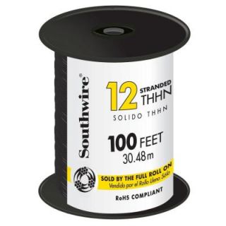 Southwire 100 ft. 12 Black Stranded THHN Wire 22964152