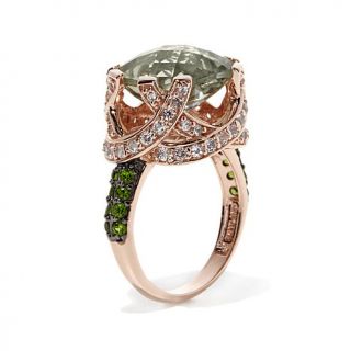 Victoria Wieck 7.02ct Prasiolite, Chrome Diopside and White Topaz Crown Vermeil   7727344